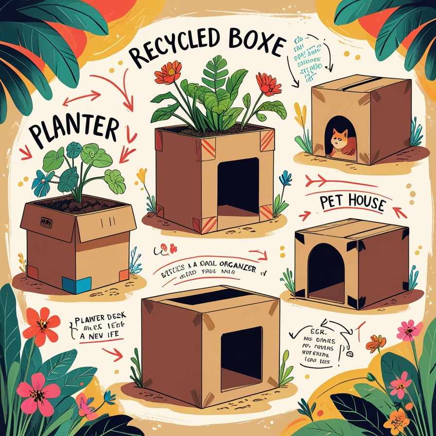 ways to reuse cardboard boxes