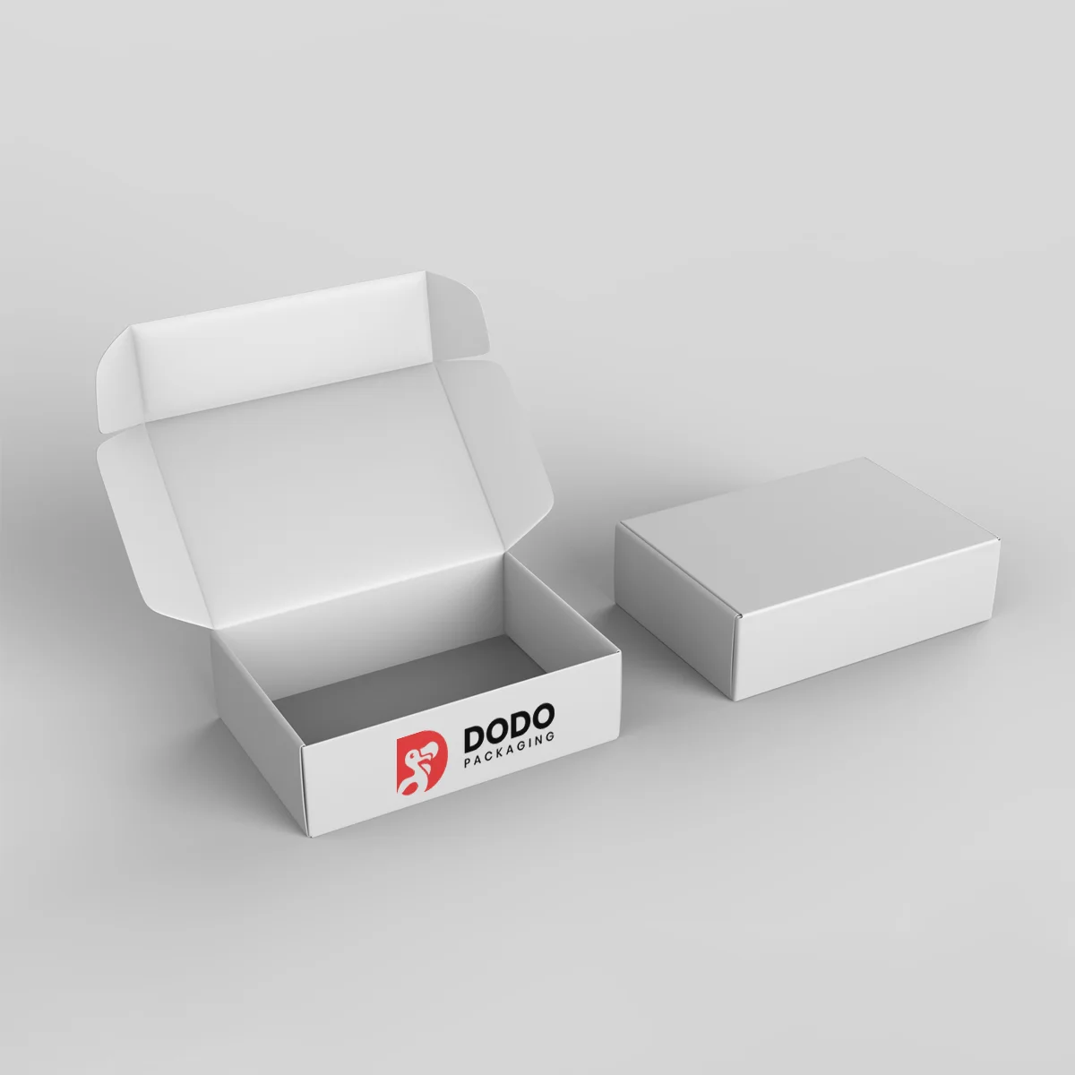 white cardboard boxes