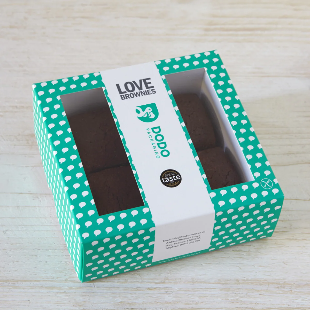 chocolate brownie packaging