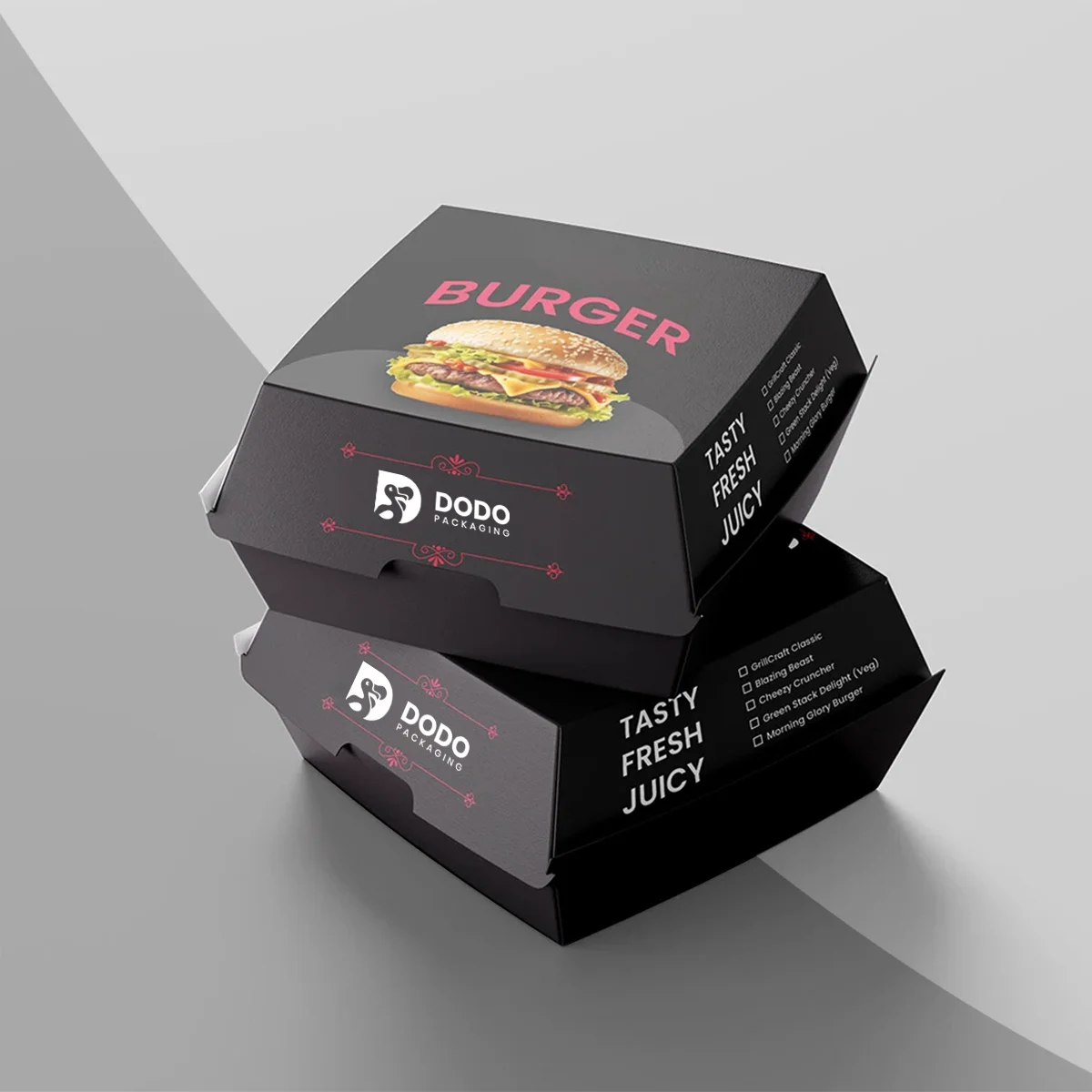 black burger boxes
